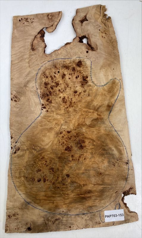 Top Poplar Burl 9mm, 1-pc., Unique Piece #153